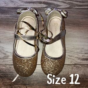 Girls Angela gold shoes by Pandaninja NWOT sz 12